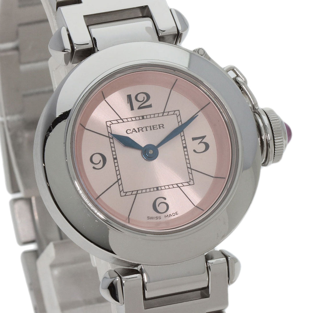 CARTIER Watches Quartz W3140008 Stainless Steel , Stainless Steel Silver Mispacha pink dial Women Used Authentic