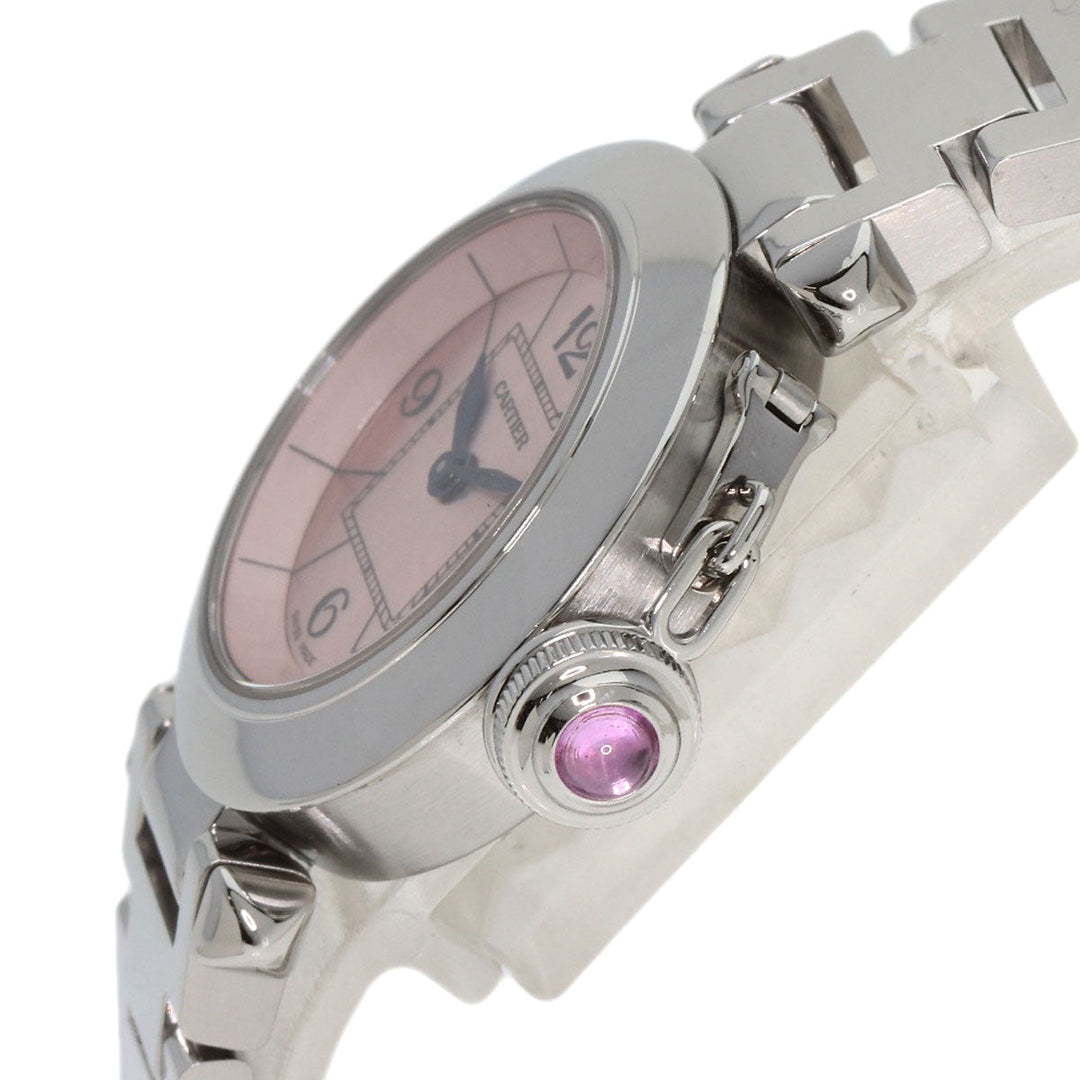 CARTIER Watches Quartz W3140008 Stainless Steel , Stainless Steel Silver Mispacha pink dial Women Used Authentic