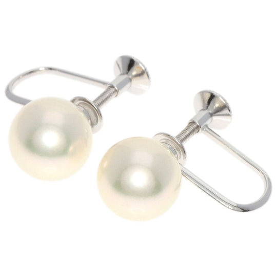 MIKIMOTO Earring K18WG Silver Akoya pearl Pearl Women Used Authentic