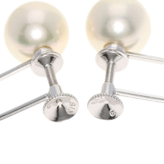 MIKIMOTO Earring K18WG Silver Akoya pearl Pearl Women Used Authentic