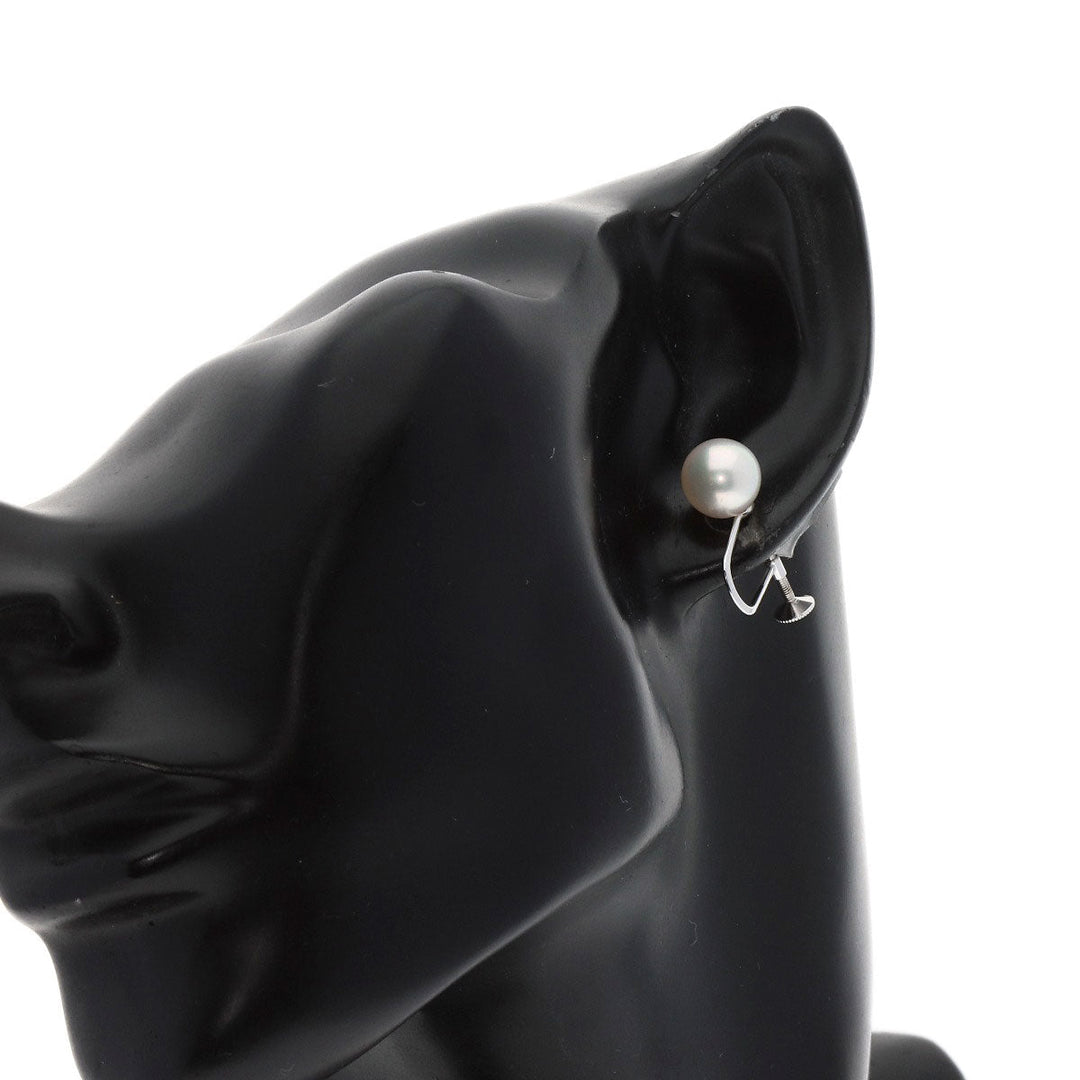 MIKIMOTO Earring K18WG Silver Akoya pearl Pearl Women Used Authentic