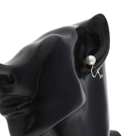 MIKIMOTO Earring K18WG Silver Akoya pearl Pearl Women Used Authentic