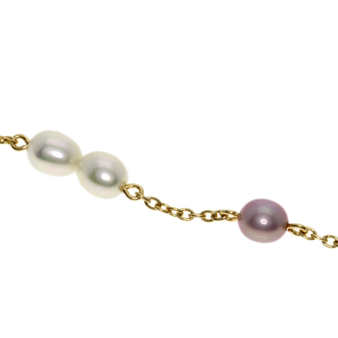 TASAKI bracelet 18K Yellow Gold gold Station Freshwater Pearl Women Used Authentic