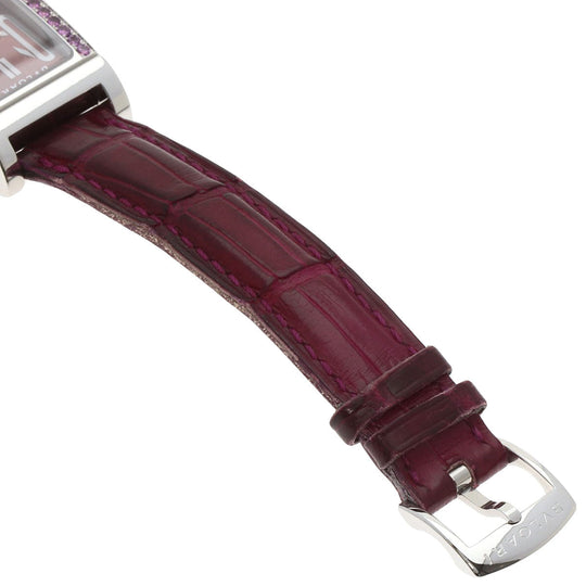 BVLGARI Watches Quartz RT39S Stainless Steel, Leather Silver Rettangolo Rhodolite Garnet Bordeaux dial Women Used Authentic