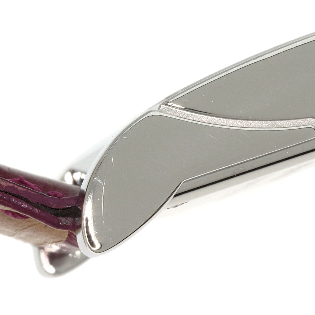 BVLGARI Watches Quartz RT39S Stainless Steel, Leather Silver Rettangolo Rhodolite Garnet Bordeaux dial Women Used Authentic