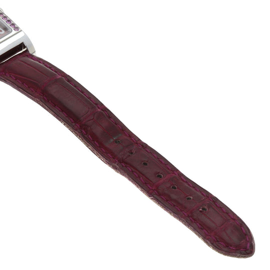 BVLGARI Watches Quartz RT39S Stainless Steel, Leather Silver Rettangolo Rhodolite Garnet Bordeaux dial Women Used Authentic