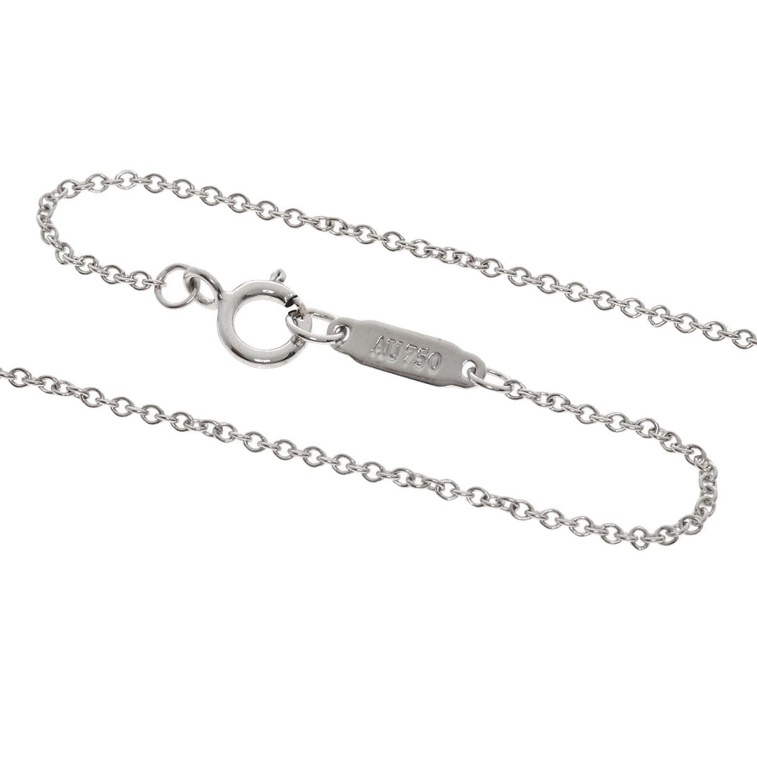 TIFFANY&Co. Necklace K18WG , PT950 Silver Small cross diamond Women Used Authentic