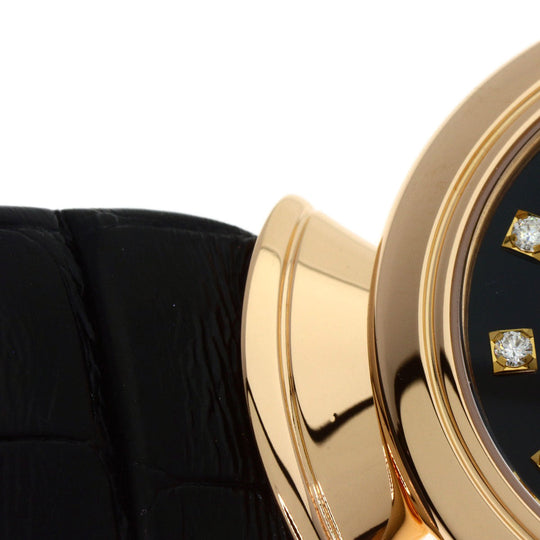 BVLGARI Watches Quartz DVP30G K18PG, leather gold Diva Dream black dial Women Used Authentic