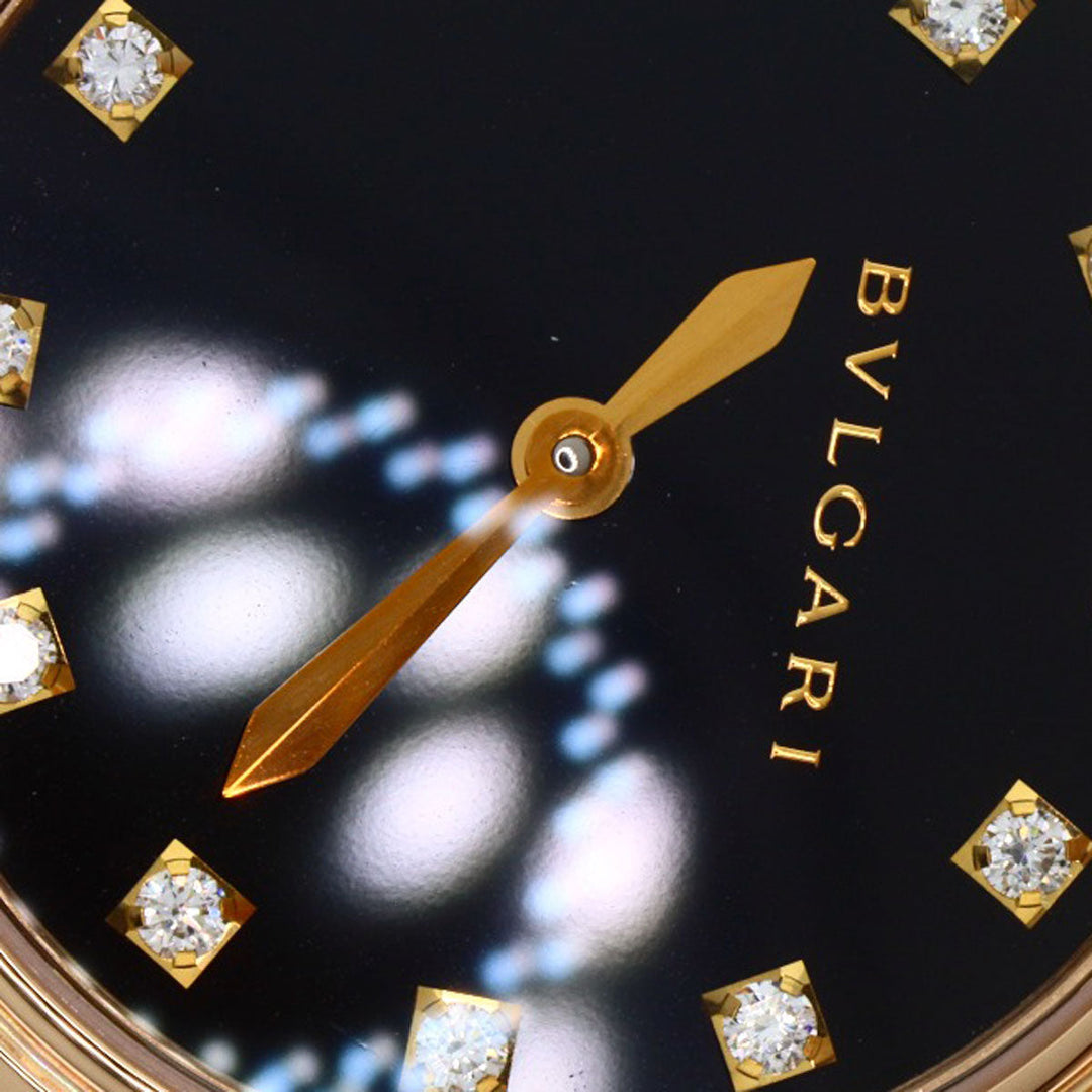 BVLGARI Watches Quartz DVP30G K18PG, leather gold Diva Dream black dial Women Used Authentic
