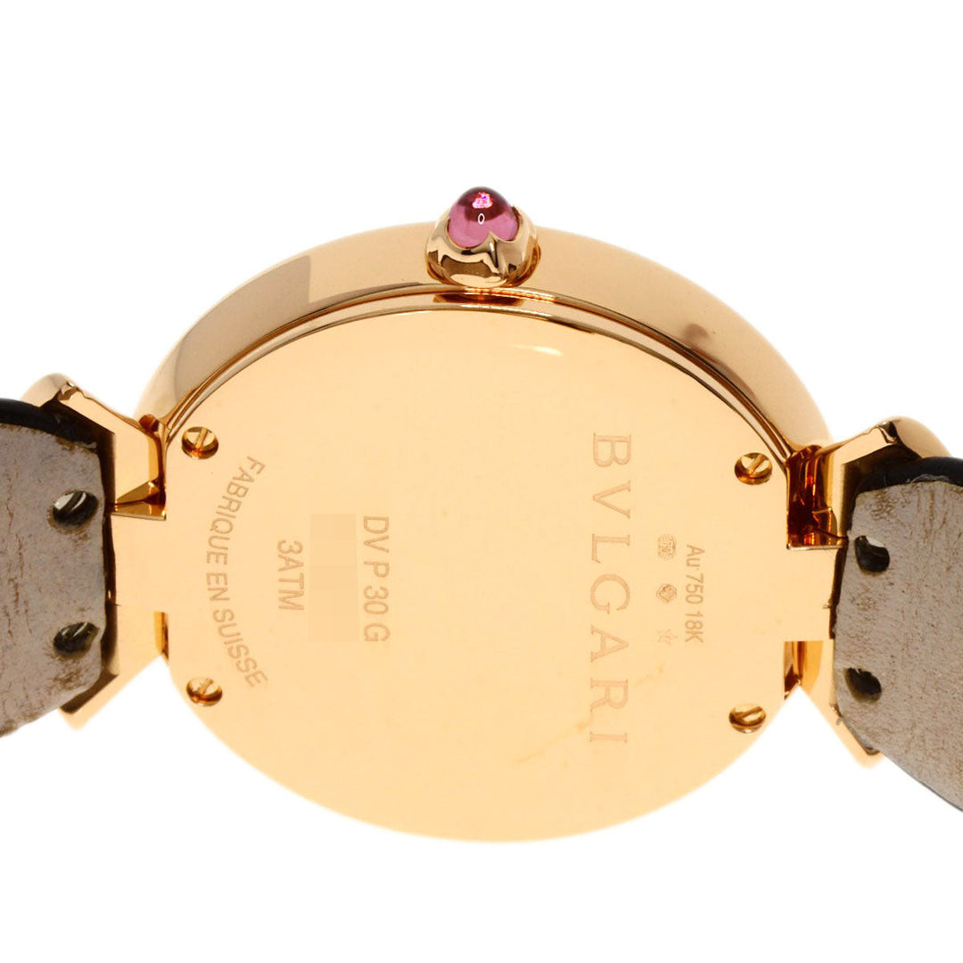 BVLGARI Watches Quartz DVP30G K18PG, leather gold Diva Dream black dial Women Used Authentic