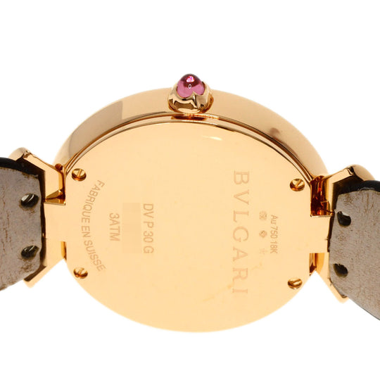 BVLGARI Watches Quartz DVP30G K18PG, leather gold Diva Dream black dial Women Used Authentic