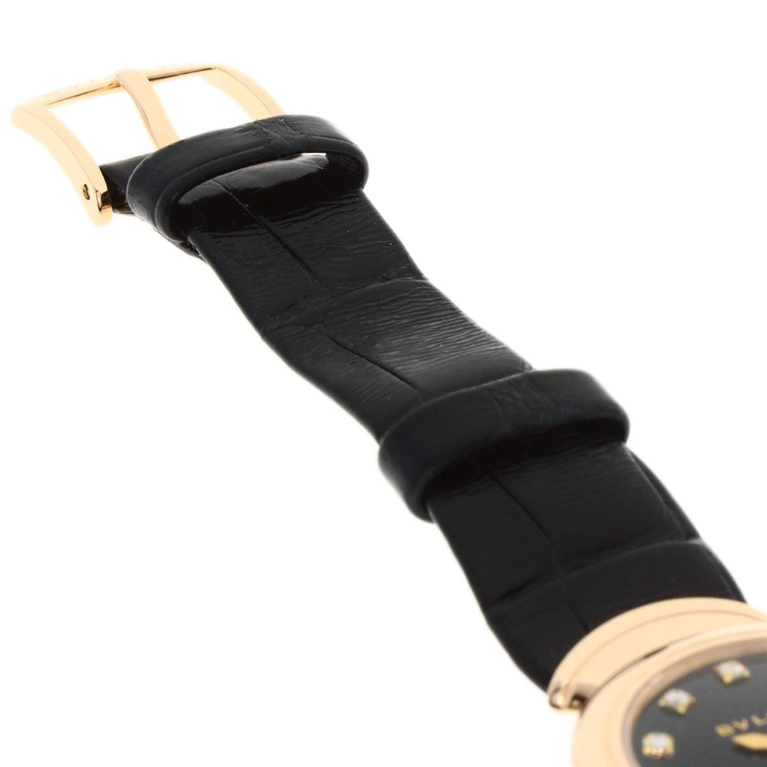 BVLGARI Watches Quartz DVP30G K18PG, leather gold Diva Dream black dial Women Used Authentic