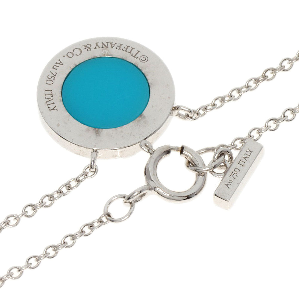 TIFFANY&Co. Necklace K18WG Silver T TWO Turquoise Circle 2022 Christmas Limited Edition