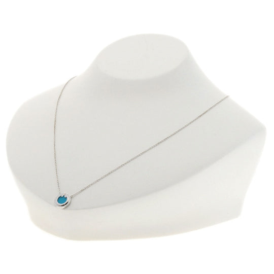 TIFFANY&Co. Necklace K18WG Silver T TWO Turquoise Circle 2022 Christmas Limited Edition