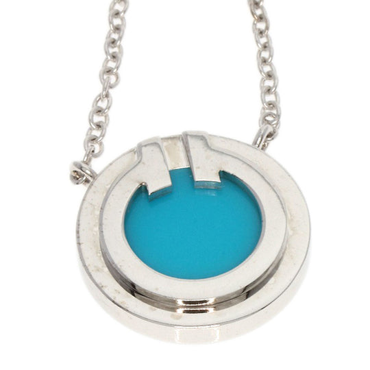 TIFFANY&Co. Necklace K18WG Silver T TWO Turquoise Circle 2022 Christmas Limited Edition