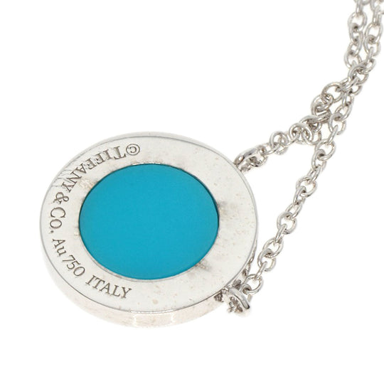 TIFFANY&Co. Necklace K18WG Silver T TWO Turquoise Circle 2022 Christmas Limited Edition