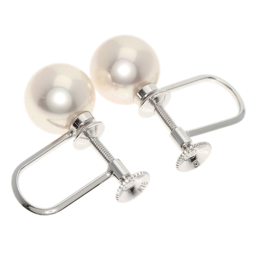 MIKIMOTO Earring K18WG Silver Akoya pearl Pearl
