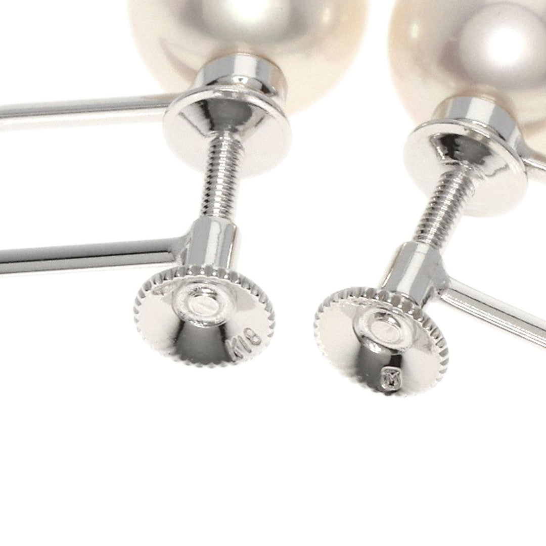 MIKIMOTO Earring K18WG Silver Akoya pearl Pearl