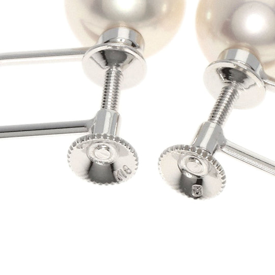 MIKIMOTO Earring K18WG Silver Akoya pearl Pearl