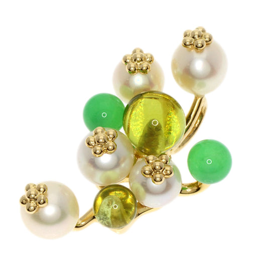 TASAKI Pendant top 18K Yellow Gold gold Pearl Colored Stone Women Used Authentic