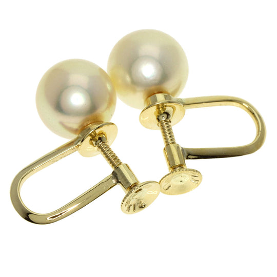 MIKIMOTO Earring K14YG gold Akoya pearl Pearl Women Used Authentic
