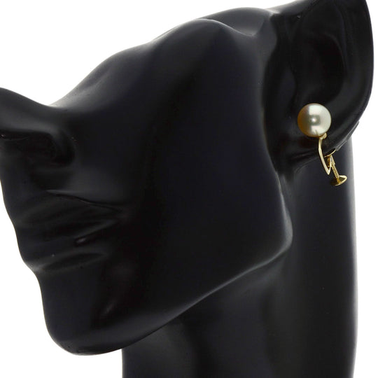 MIKIMOTO Earring K14YG gold Akoya pearl Pearl Women Used Authentic