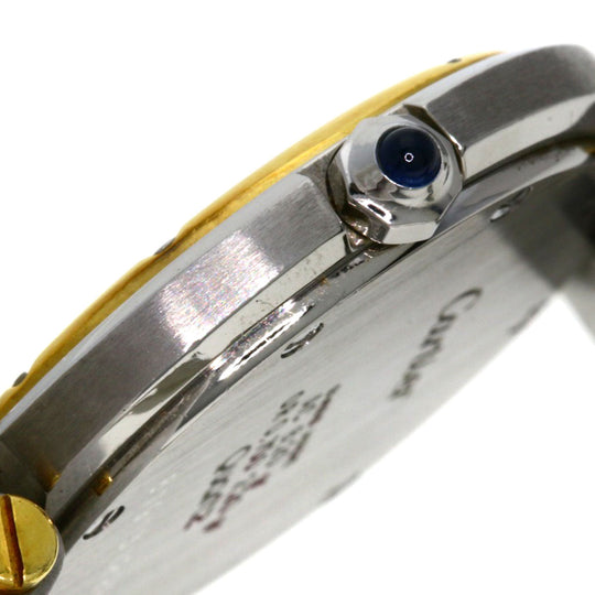 CARTIER Watches Quartz Stainless Steel Silver Santos round white dial