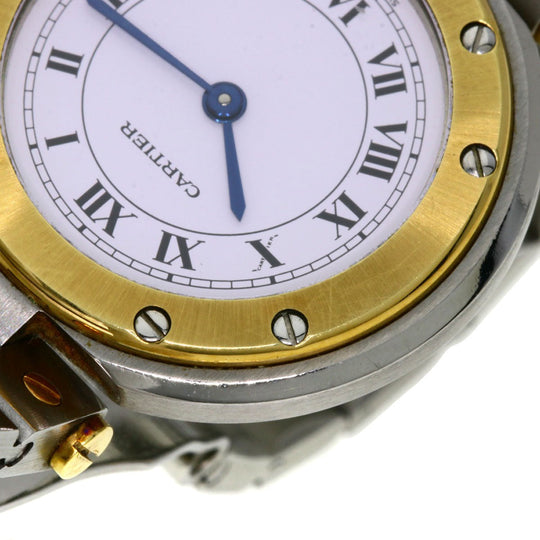 CARTIER Watches Quartz Stainless Steel Silver Santos round white dial