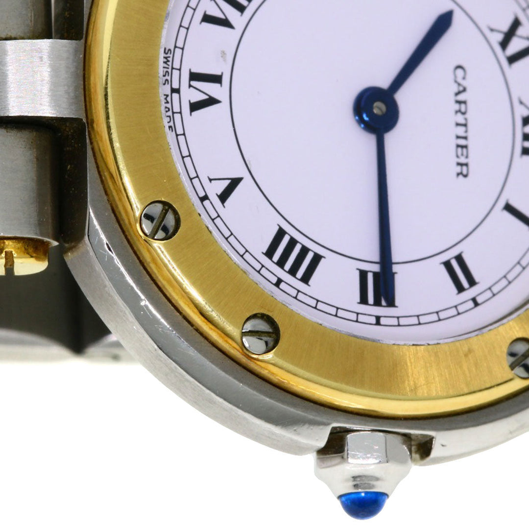 CARTIER Watches Quartz Stainless Steel Silver Santos round white dial