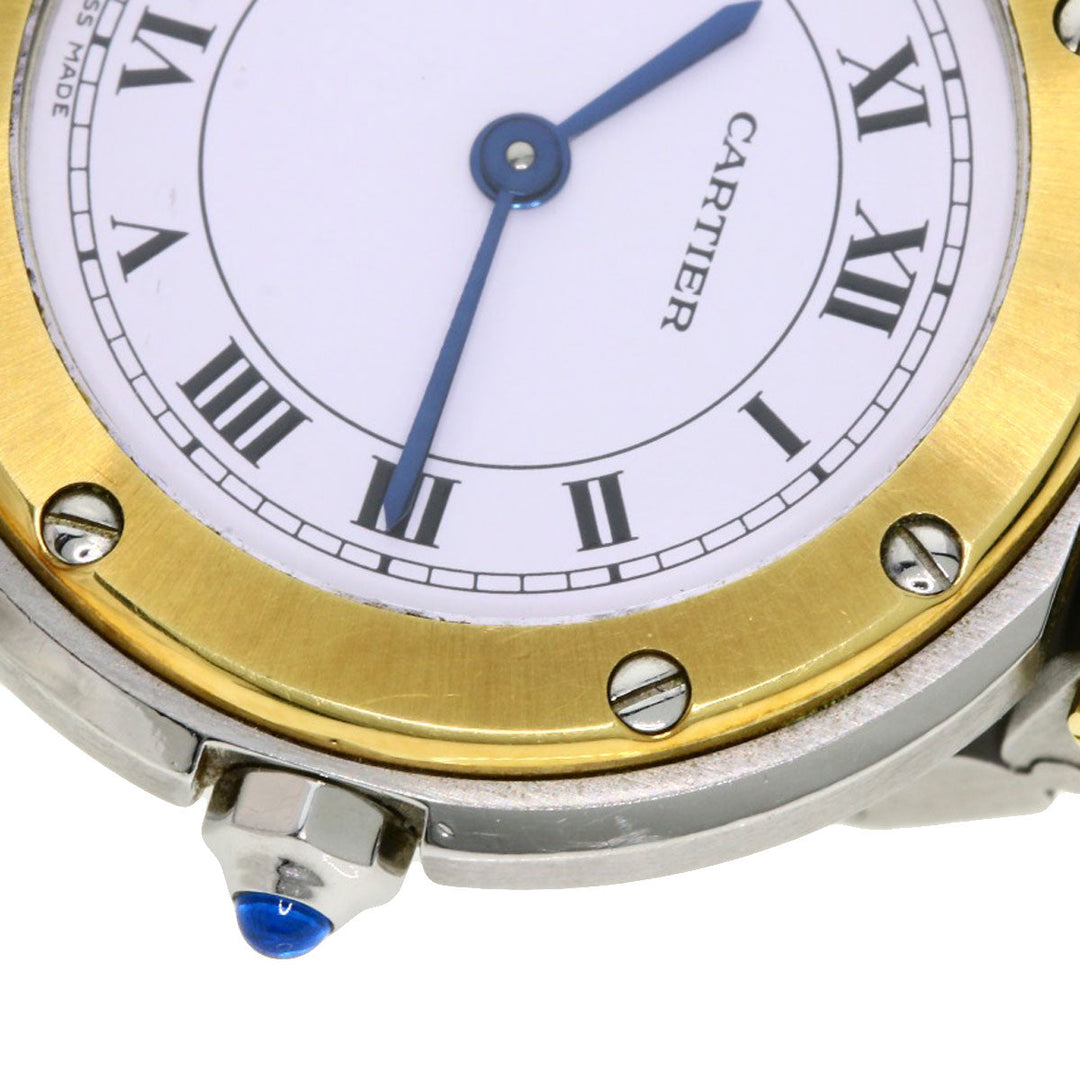 CARTIER Watches Quartz Stainless Steel Silver Santos round white dial