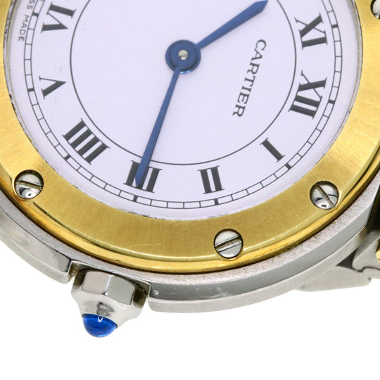 CARTIER Watches Quartz Stainless Steel Silver Santos round white dial