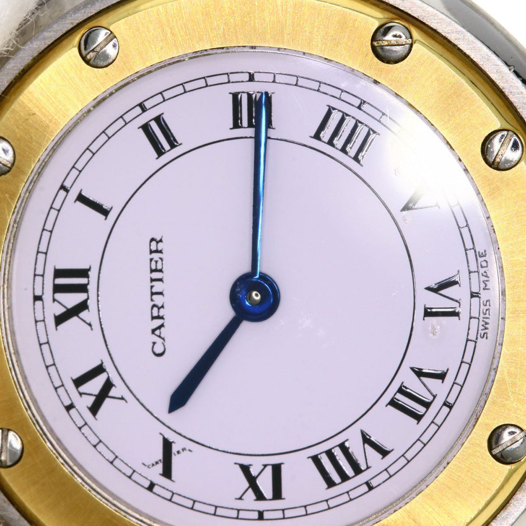 CARTIER Watches Quartz Stainless Steel Silver Santos round white dial