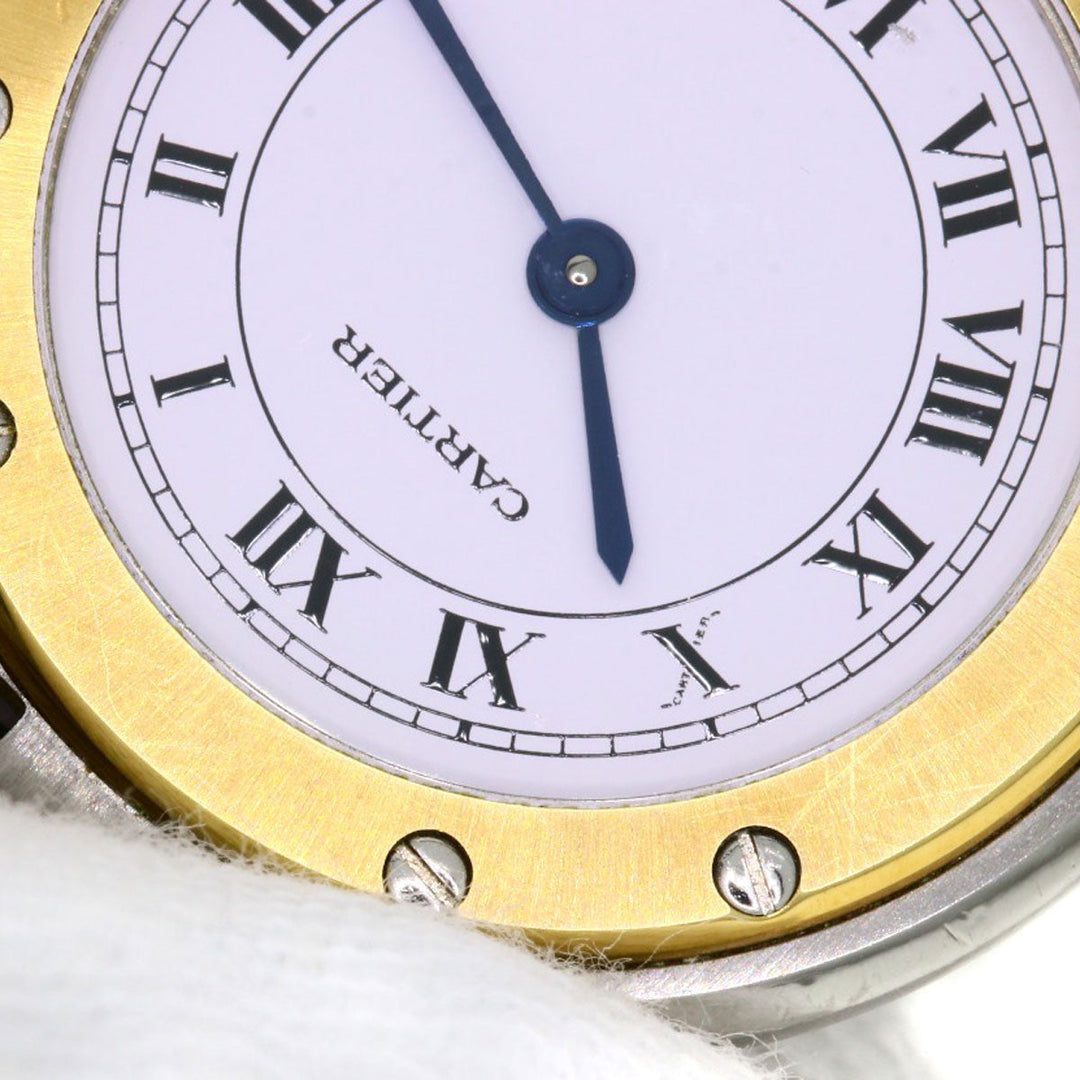 CARTIER Watches Quartz Stainless Steel Silver Santos round white dial