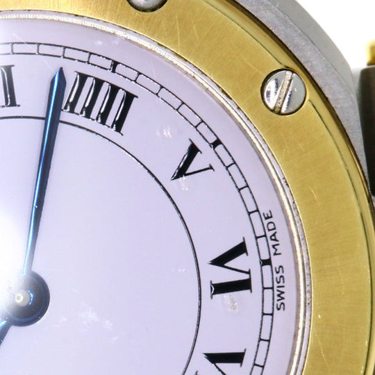 CARTIER Watches Quartz Stainless Steel Silver Santos round white dial