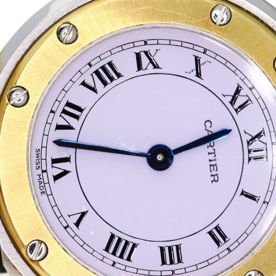 CARTIER Watches Quartz Stainless Steel Silver Santos round white dial