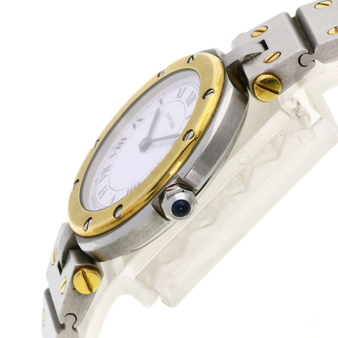 CARTIER Watches Quartz Stainless Steel Silver Santos round white dial