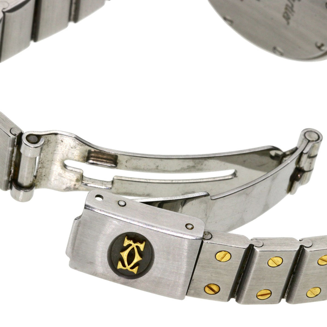 CARTIER Watches Quartz Stainless Steel Silver Santos round white dial