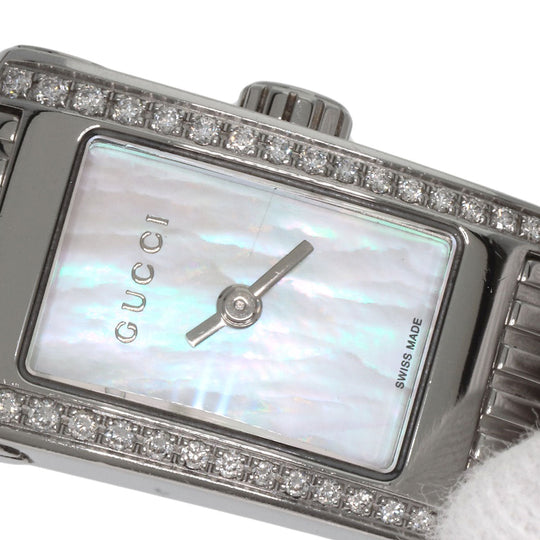 GUCCI Watches Quartz 8600L Stainless Steel Silver G Metro Diamond White shell dial