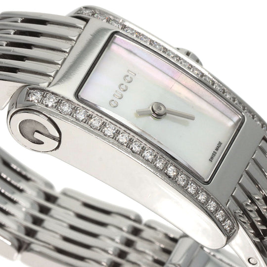 GUCCI Watches Quartz 8600L Stainless Steel Silver G Metro Diamond White shell dial