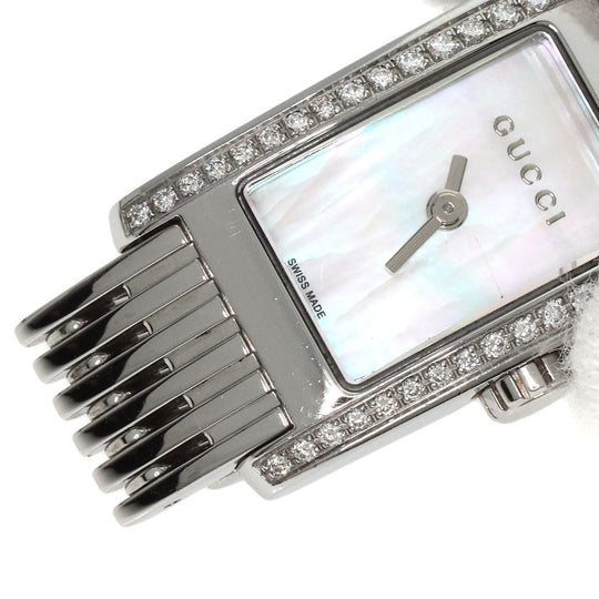 GUCCI Watches Quartz 8600L Stainless Steel Silver G Metro Diamond White shell dial