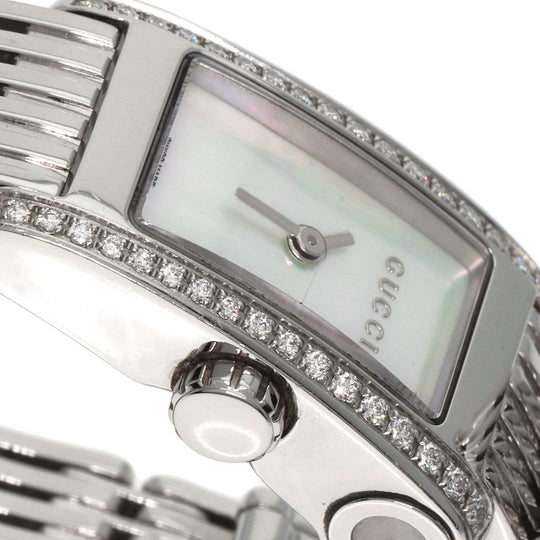 GUCCI Watches Quartz 8600L Stainless Steel Silver G Metro Diamond White shell dial