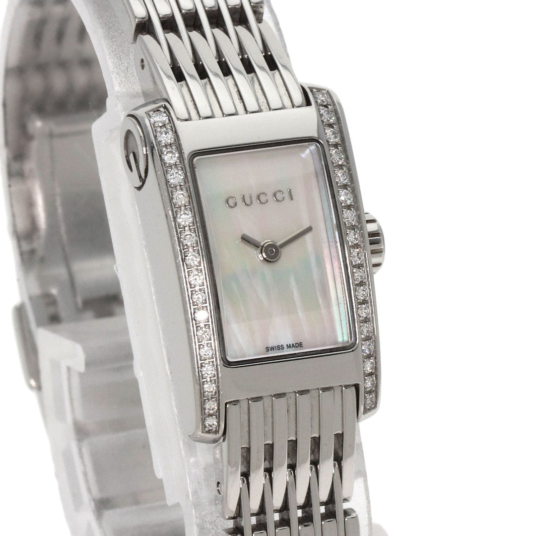 GUCCI Watches Quartz 8600L Stainless Steel Silver G Metro Diamond White shell dial