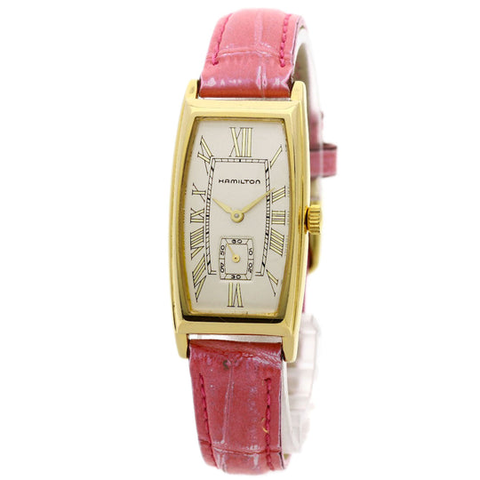 HAMILTON Watches Quartz Gold Plated, Leather gold Small Second 6254 gold dial Women Used Authentic