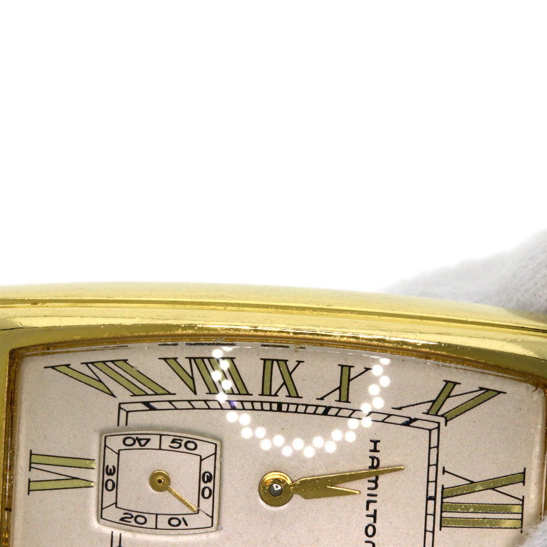 HAMILTON Watches Quartz Gold Plated, Leather gold Small Second 6254 gold dial Women Used Authentic