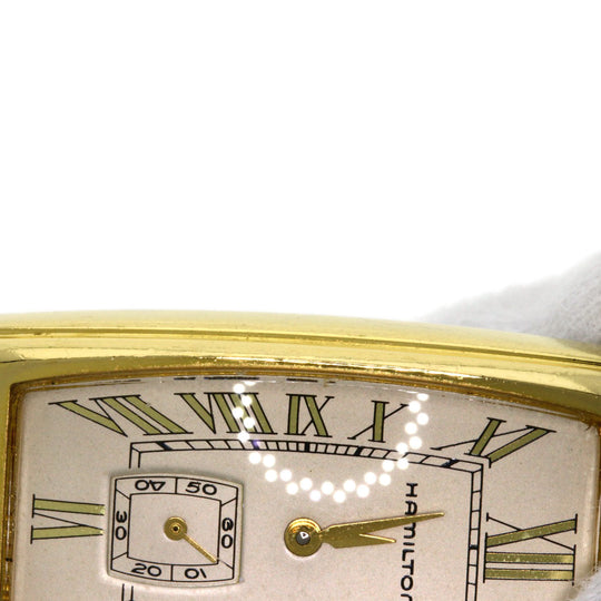 HAMILTON Watches Quartz Gold Plated, Leather gold Small Second 6254 gold dial Women Used Authentic