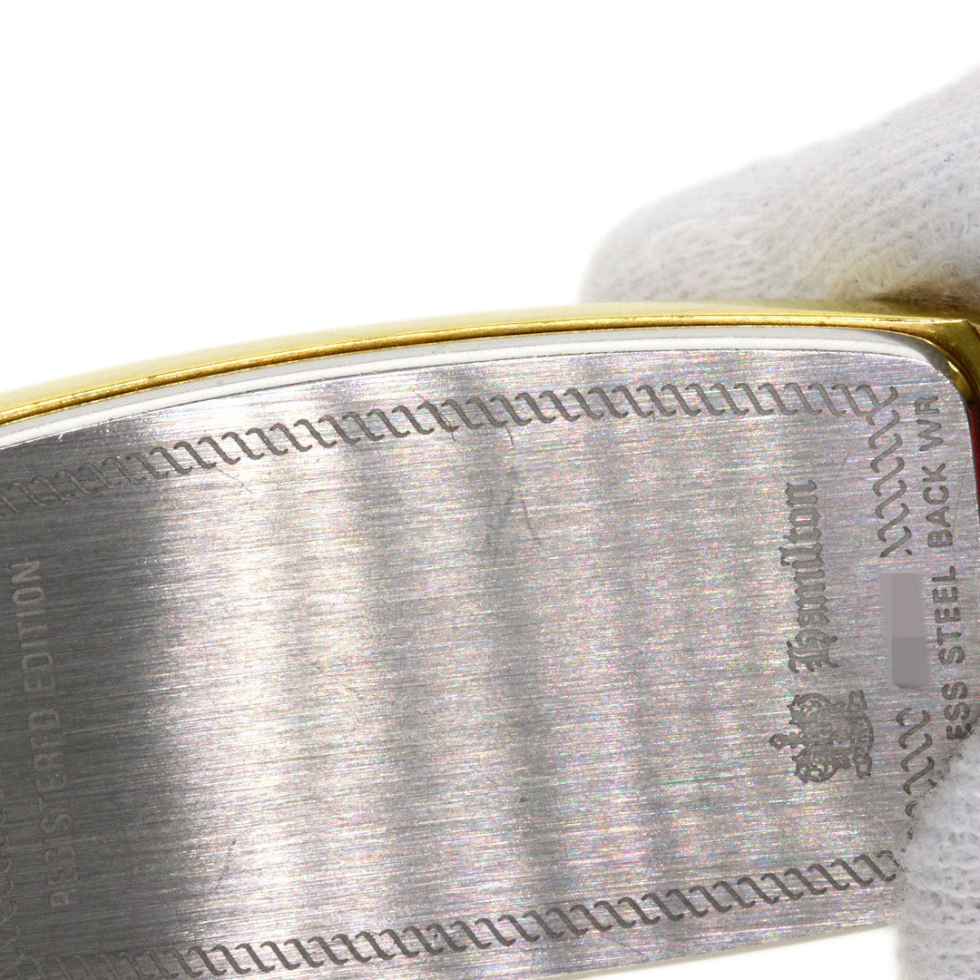 HAMILTON Watches Quartz Gold Plated, Leather gold Small Second 6254 gold dial Women Used Authentic