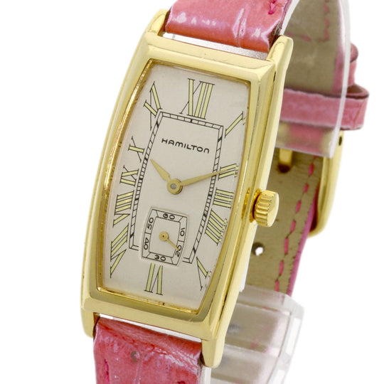 HAMILTON Watches Quartz Gold Plated, Leather gold Small Second 6254 gold dial Women Used Authentic