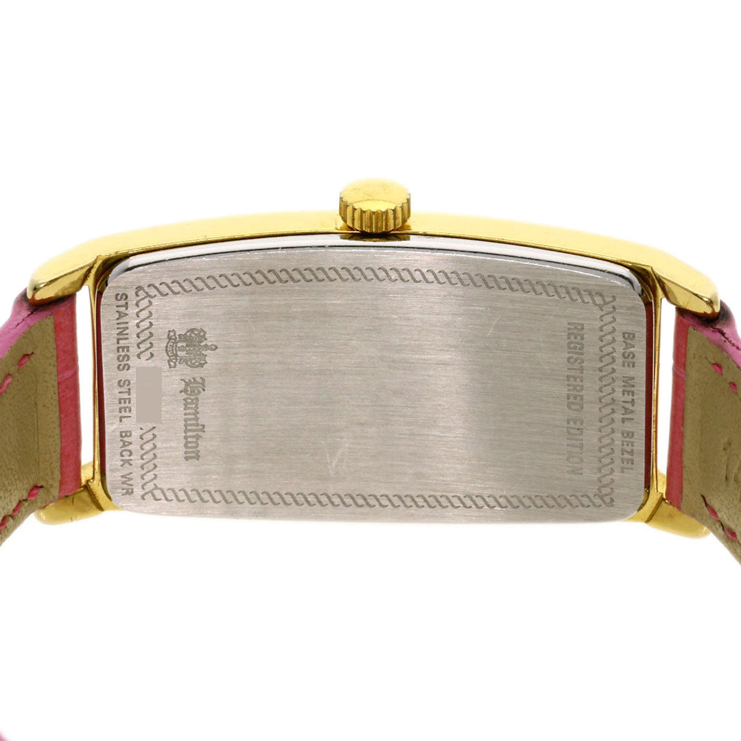 HAMILTON Watches Quartz Gold Plated, Leather gold Small Second 6254 gold dial Women Used Authentic