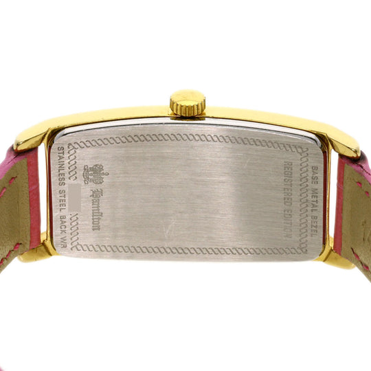 HAMILTON Watches Quartz Gold Plated, Leather gold Small Second 6254 gold dial Women Used Authentic
