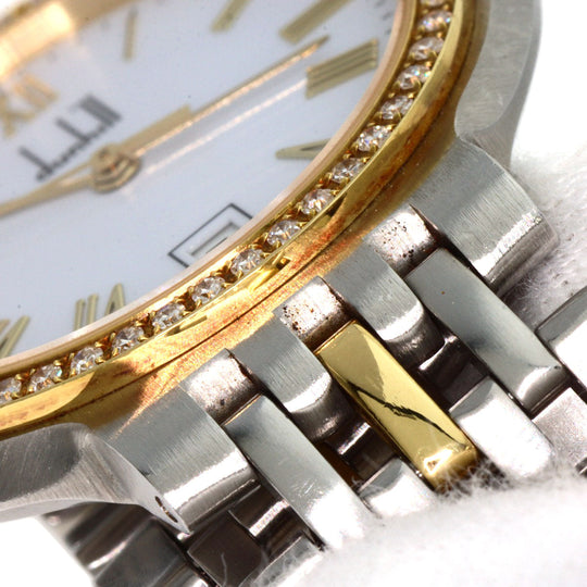 Dunhill Watches Quartz Stainless Steel gold Elite Diamond Bezel white dial